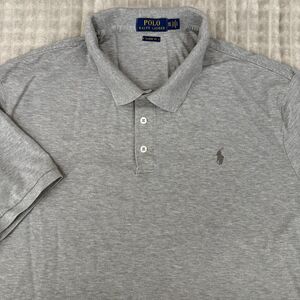 Ralph Lauren Polo Shirt Mens XXL Gray Classic Fit Gray Pony Preppy Stretch